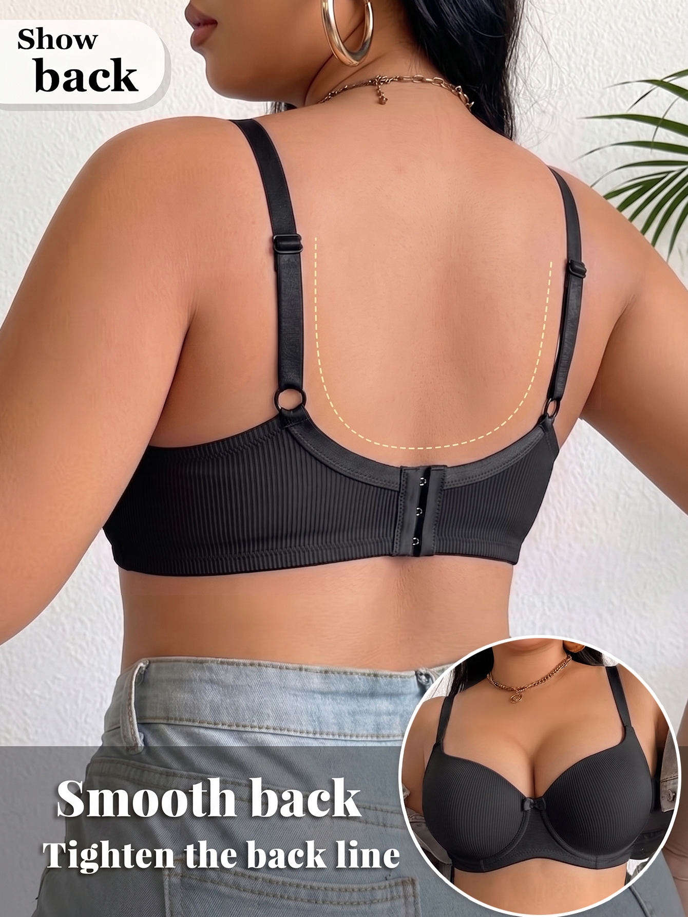 Plus Size Women Bra Thin Cup U - Plunge Bra Push Up 评论和价格