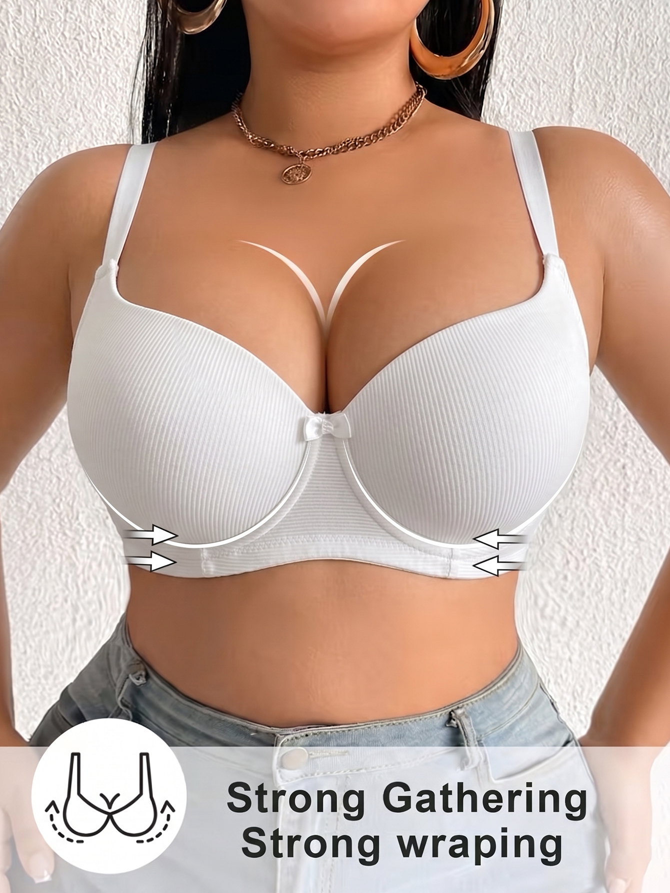 Plus Size Women Bra Thin Cup U - Plunge Bra Push Up 评论和价格