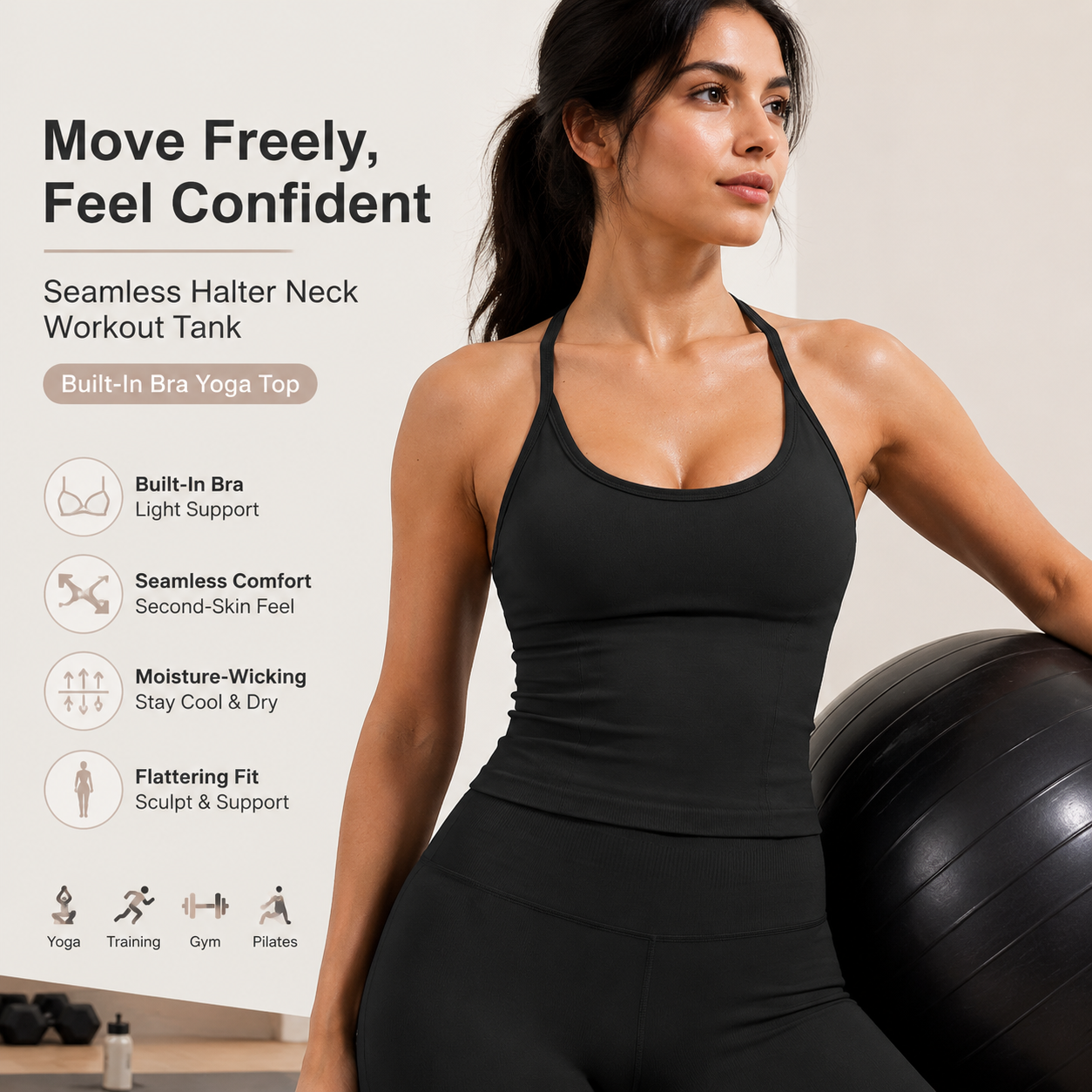 Luxury 2 in 1 Yoga Tank Top wi - T Shirt Bra Seamless 评论和价格