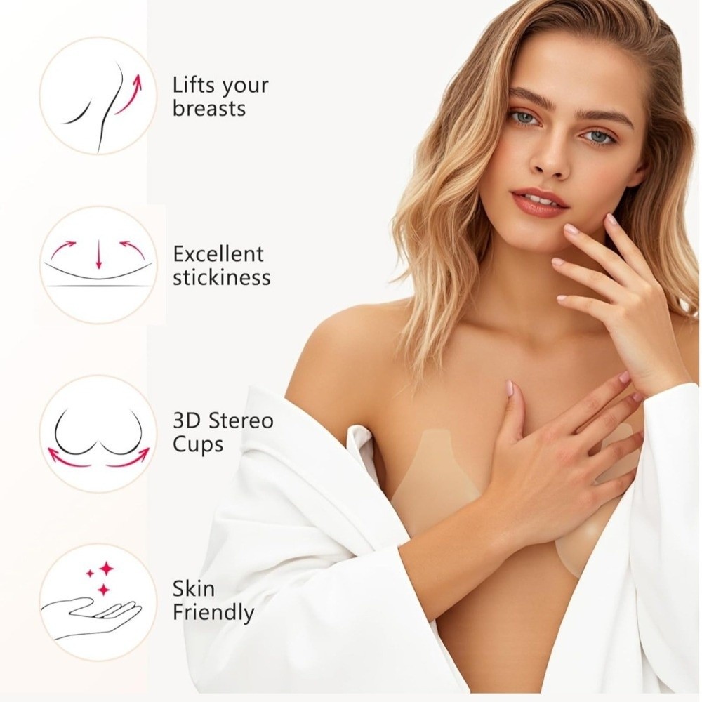 Seamless Silicone Nipple Cover - Push Up Bra Silicone 评论和价格
